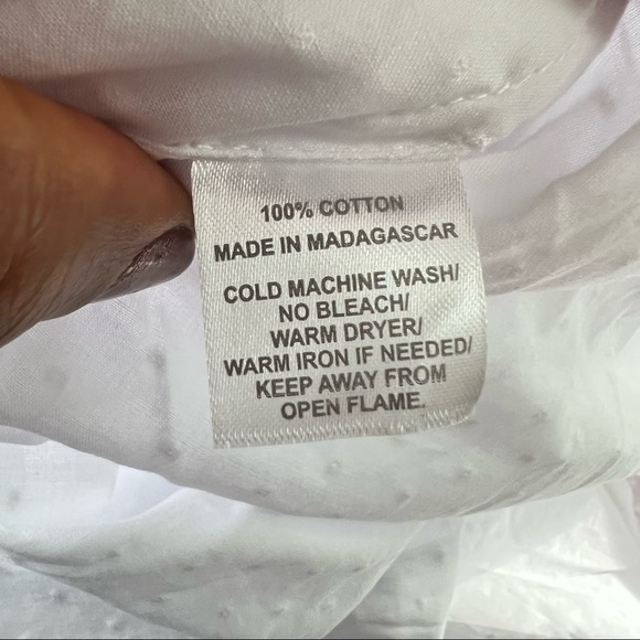 NWOT Hill House The Caroline Nap Dress White Swiss Dot Puff Short Sleeve Midi - Picture 15 of 16